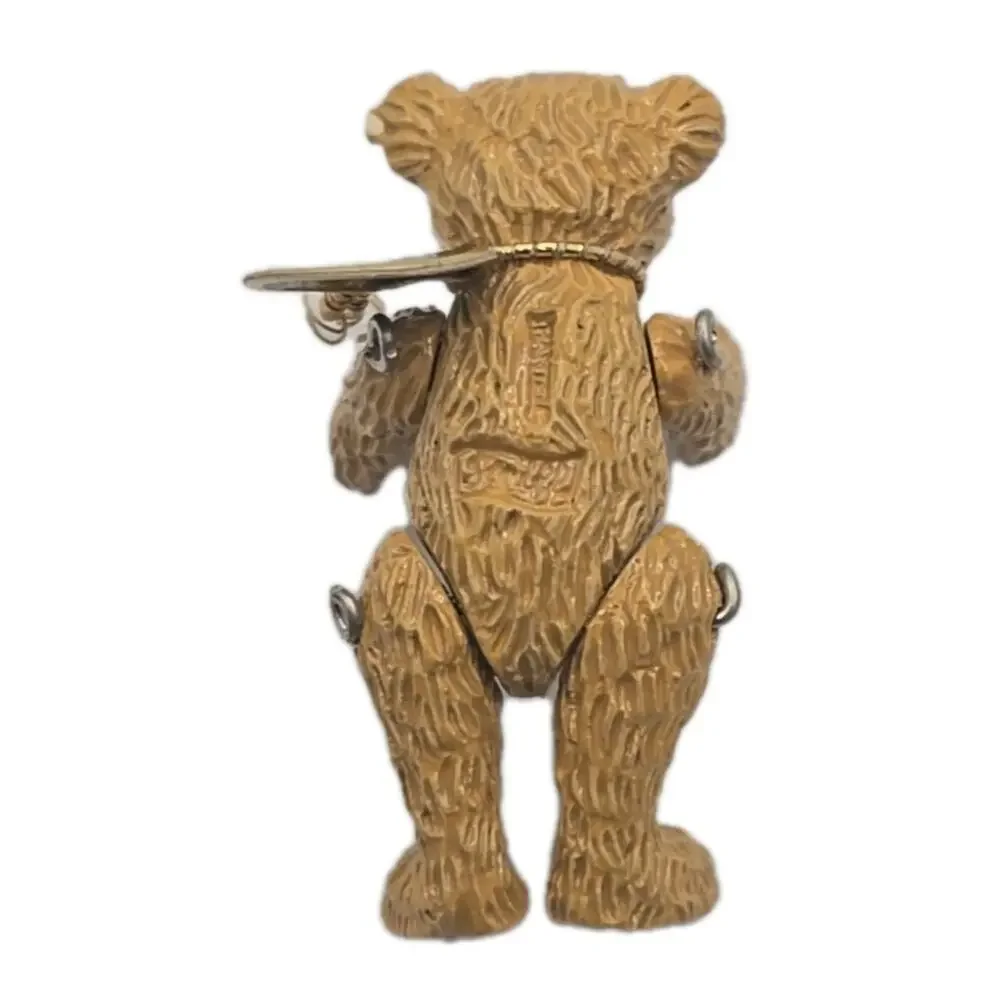 Vintage Steiff Hantel Scotland Pewter Miniature Articulated Bear‎ In Box U315/23